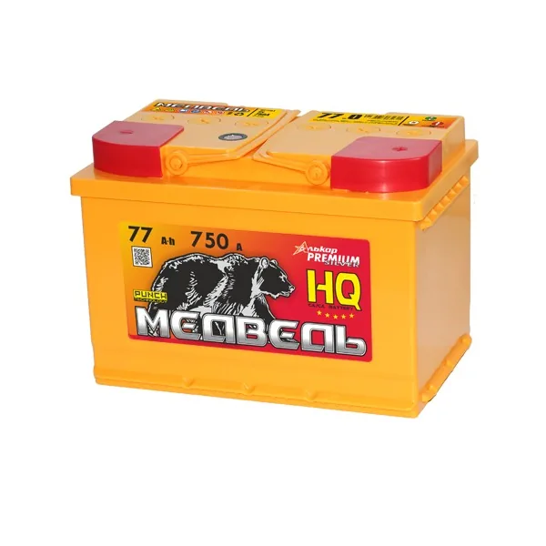 Аккумулятор МЕДВЕДЬ PUNCH 77 Ач 750 А (EN), прямая полярность, LN3