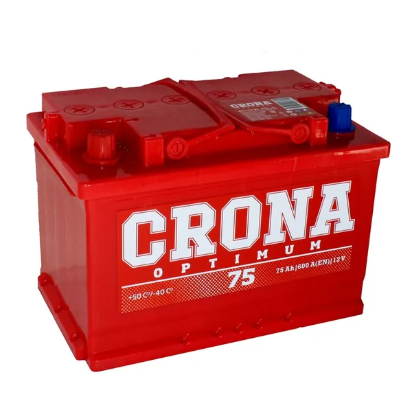 Аккумулятор CRONA 75 Ач 600 А (EN), прямая полярность, LN3