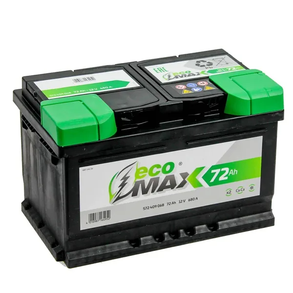 Аккумулятор EcoMax 72 Ач 680 А (EN), обратная полярность, LN3