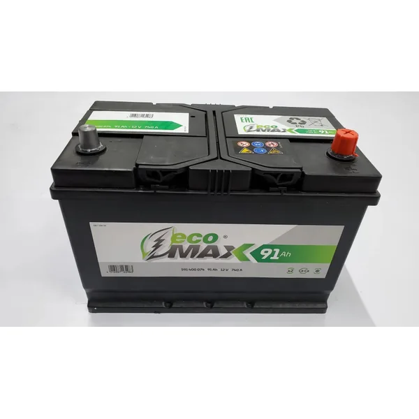 Аккумулятор EcoMax 91 Ач 740 А (EN), прямая полярность, D31