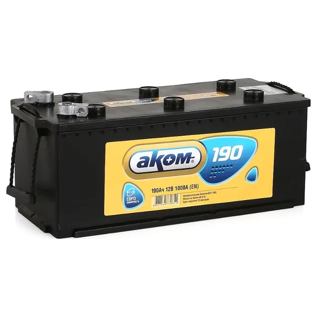 Аккумулятор AKOM 190 Ач 1200 А (EN), прямая полярность, HB