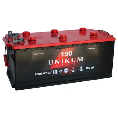 Аккумулятор UNIKUM 190 Ач 1200 А, прямая полярность, 6ST-190
