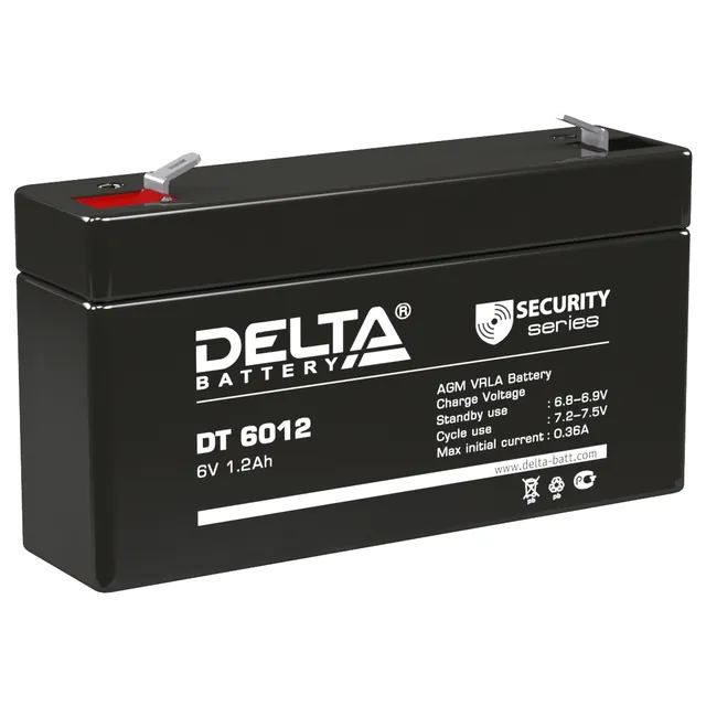 Аккумулятор DELTA 1.2 Ач, 97x24x58