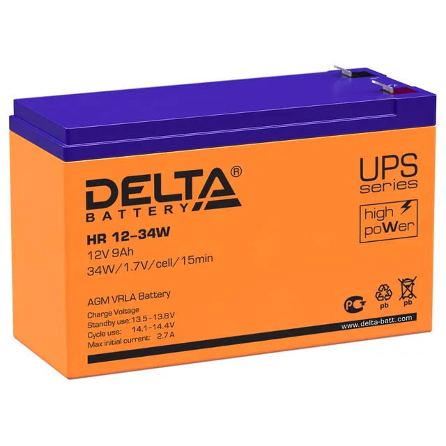 Аккумулятор DELTA HR 9 Ач, 151x65x94