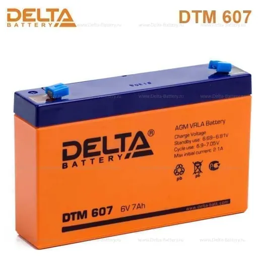Аккумулятор DELTA 7 Ач, 151x34x100