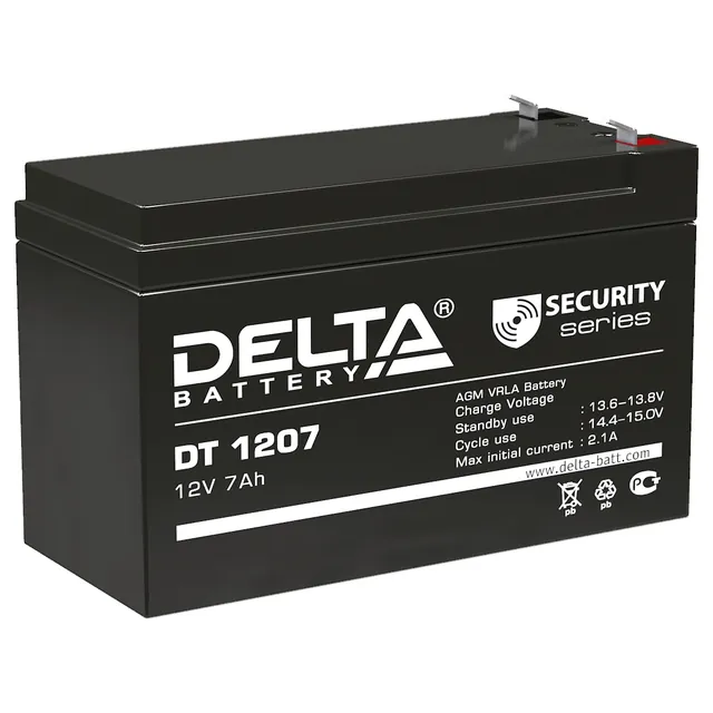 Аккумулятор DELTA 7 Ач, 151x65x94