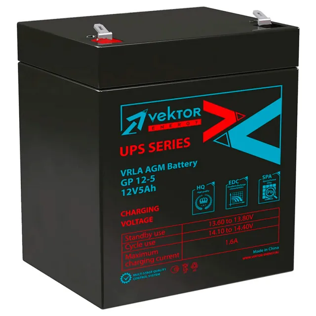 Аккумулятор VEKTOR GP 5 Ач, 90x70x107