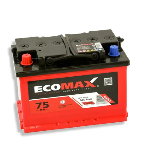Аккумулятор EcoMAX 75 Ач 600 А (EN), прямая полярность, LN3