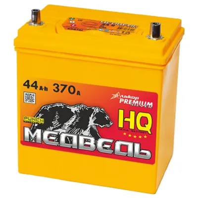 Аккумулятор МЕДВЕДЬ Ca/Ca Silver Asia 44 Ач 370 А (EN), обратная полярность, B19
