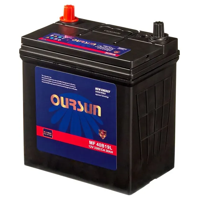 Аккумулятор OURSUN 38 Ач 330 А (EN), обратная полярность, B19
