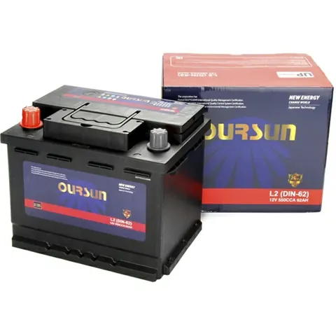 Аккумулятор OURSUN 62 Ач 550 А (EN), прямая полярность, LN2