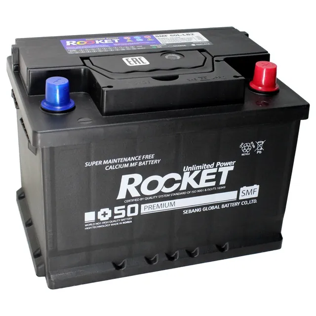 Аккумулятор ROCKET 60 Ач 650 А (SAE), прямая полярность, LBN2