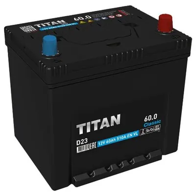 Аккумулятор TITAN ASIA Classic 60 Ач 510 А (EN), прямая полярность, D23