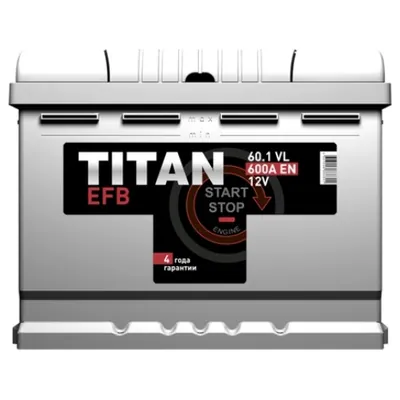 Аккумулятор TITAN 60 Ач 600 А (EN), прямая полярность, LN2