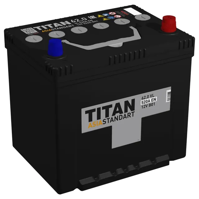 Аккумулятор TITAN 62 Ач 520 А (EN), прямая полярность, D23