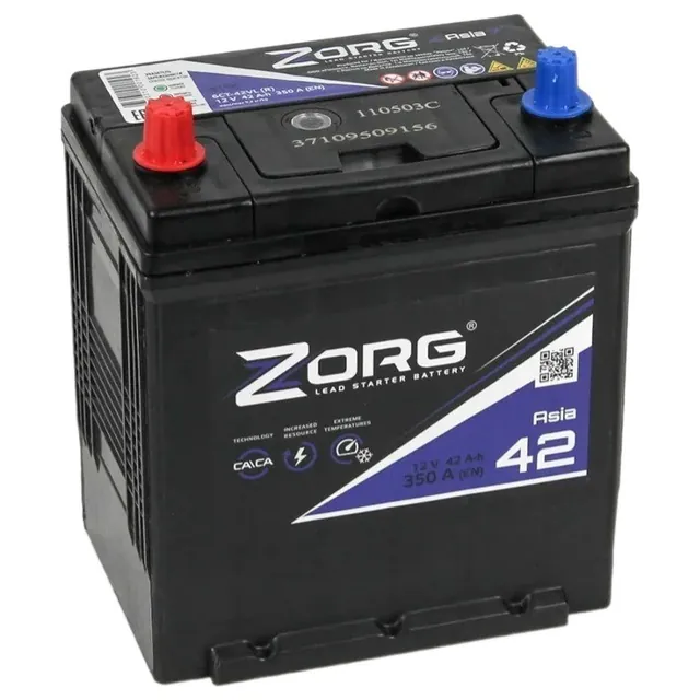 Аккумулятор ZORG ASIA 42 Ач 350 А (EN), прямая полярность, B19
