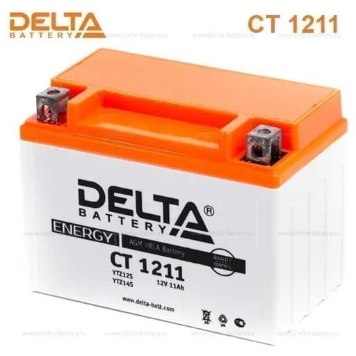 Аккумулятор DELTA 11 Ач 210 А (EN), прямая полярность, YTZ12S