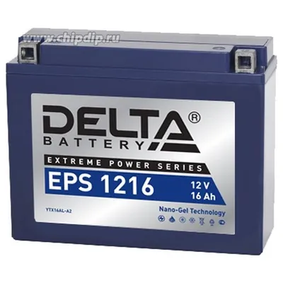 Аккумулятор DELTA EPS 16 Ач 215 А (EN), обратная полярность, YB16AL-A2