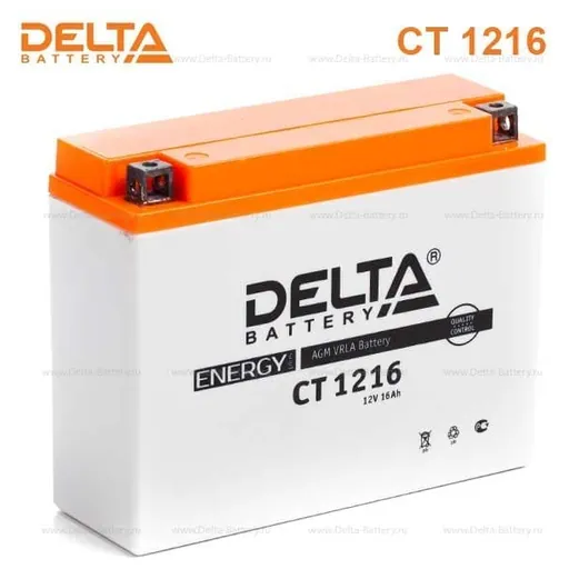 Аккумулятор DELTA 16 Ач 200 А (EN), обратная полярность, YB16AL-A2