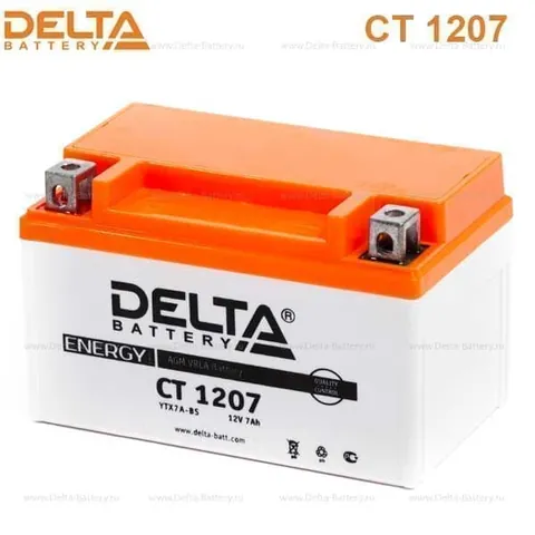 Аккумулятор DELTA 7 Ач 105 А (EN), обратная полярность, YTX7A