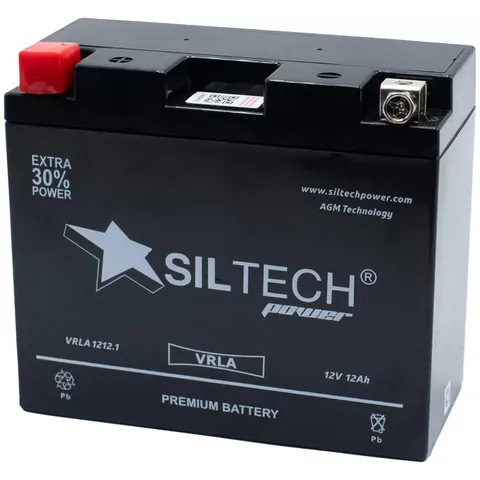 Аккумулятор SILTECH 12 Ач 125 А, прямая полярность, YTX12