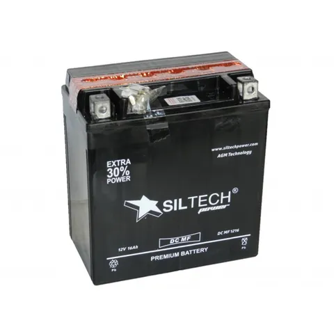 Аккумулятор SILTECH 16 Ач 250 А (EN), прямая полярность, YTX16