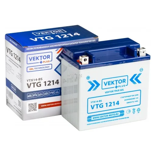Аккумулятор VEKTOR PLUS 14 Ач 200 А (EN), обратная полярность, YTX14