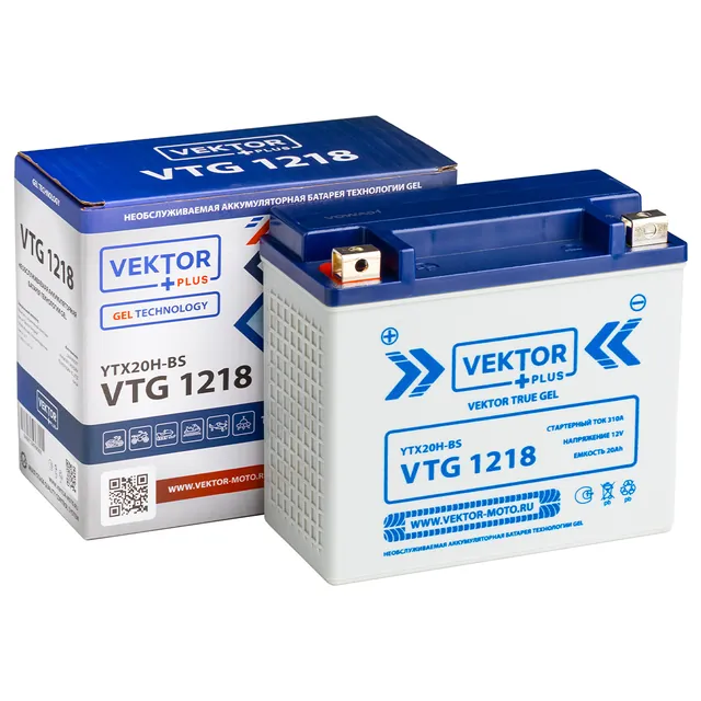 Аккумулятор VEKTOR YTX20-BS 18 Ач 270 А, обратная полярность