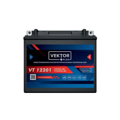 Аккумулятор VEKTOR YTX20L-BS 20 Ач 270 А, обратная полярность