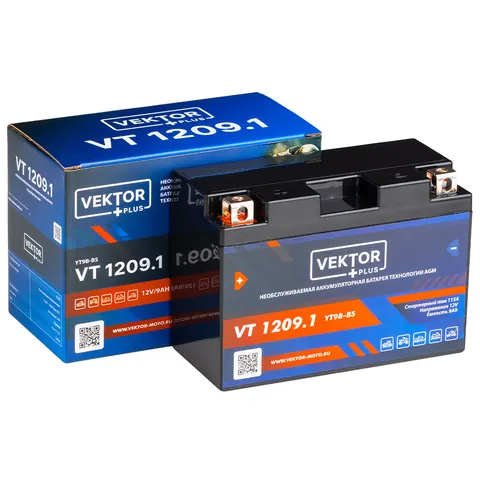 Аккумулятор VEKTOR 9 Ач 115 А, обратная полярность, YTX9